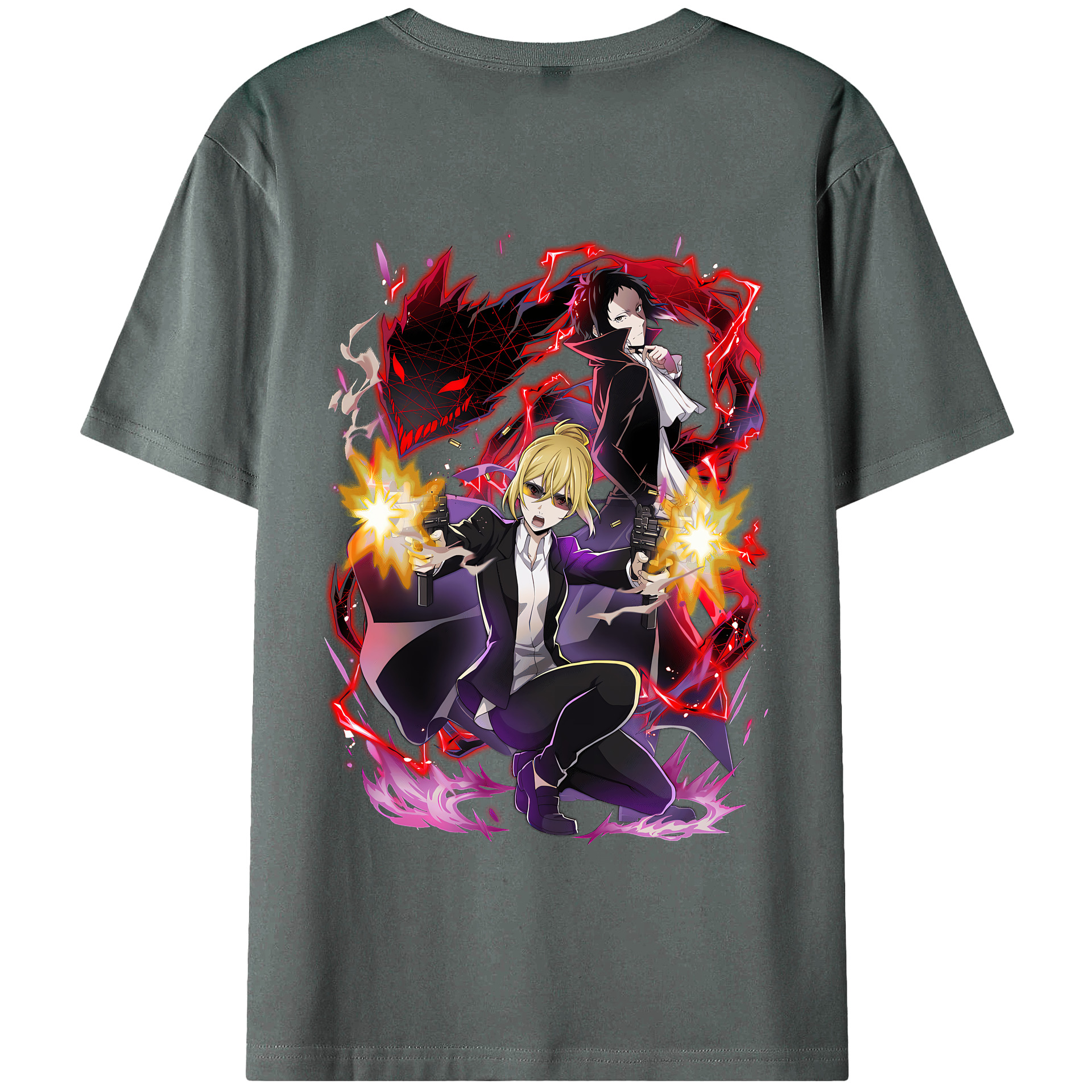 （画像用） 文豪ストレイドッグス Bungo Stray Dogs 綿100％半袖Tシャツ（背面プリント）